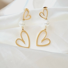 Aros Corazón - Acero Inoxidable Dorado - comprar en línea