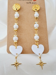 Aros Corazón en Blanco