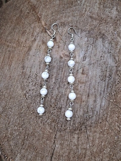 Aros con piedra Howlita Blanca - comprar en línea