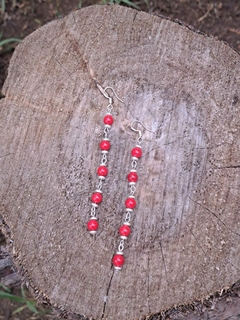 Aros de Jade Rojo - Ganchos de plata - comprar en línea