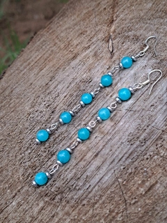 Aros en piedra natural de aguamarina - comprar en línea