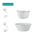 Set De Bowls X 6 + 1 Ensaladera Porcelana Blanca Borde Negro en internet