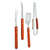 Juego Parrilla Kit Asado Set X4 Acero Inoxidable Y Madera - Normita Room
