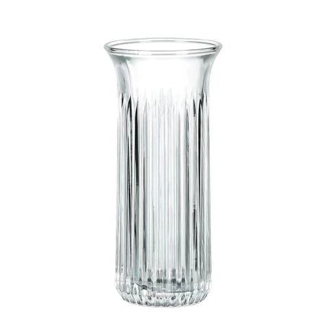 Florero De Vidrio. Cilíndrico Rayado. 13.5 X 29.5 Cm - comprar online