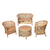 Juego Living Ratan Natural. Set X 3 Sillones + 1 Mesa Ratona (incluye colchonetas) - tienda online