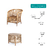 Juego Living Ratan Natural. Set X 3 Sillones + 1 Mesa Ratona (incluye colchonetas) - Normita Room