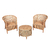 Juego Living Ratan Natural. Set X 2 Sillones + 1 Mesa Ratona (incluye colchonetas) - Normita Room