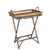 Bandeja Mesa Auxiliar De Arrime Ratan. Pie Bambu 75x50x90 Cm - comprar online
