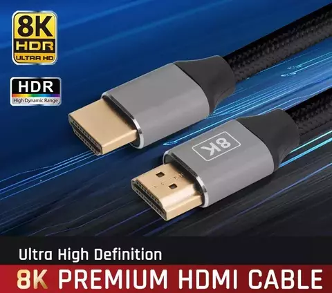 Cable HDMI 2.1 Certificado Ultra High Speed HokoBox 1 Metro 4K 120Hz Dolby Vision Dolby Atmos 8K 60Hz 1080p 240Hz HDR EARC 144Hz