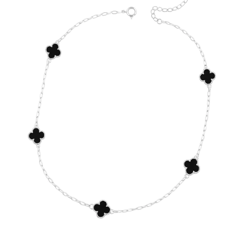 Colar 5 Trevos - Ônix - comprar online