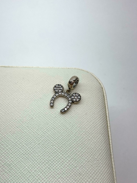 Berloque Pingente Tiara Mickey Cravejado 15mm Importado