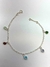 Pulseira Pingentes 5 Zircônias Coloridas 5mm Corrente Elo Oval - comprar online