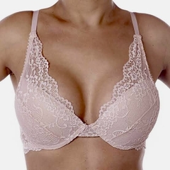 SUTIÃ PUSH UP RENDA NUDE - comprar online