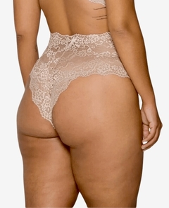 CALCINHA HOT PANTS TANGA NUDE RENDA - LojaRichesse