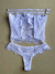 Conjunto Maria Corset em Renda e Tule, Sem Bojo, Com Aro de Sustentação, Com forro completo no busto, Barbatanas na frente e atrás, com alças removíveis e reguláveis, fecho atrás em tiras reguláveis e removíveis de um lado, te proporcionam o ajuste perfei
