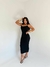Vestido canelado com fivela - preto - comprar online