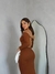 Vestido canelado - marrom - comprar online