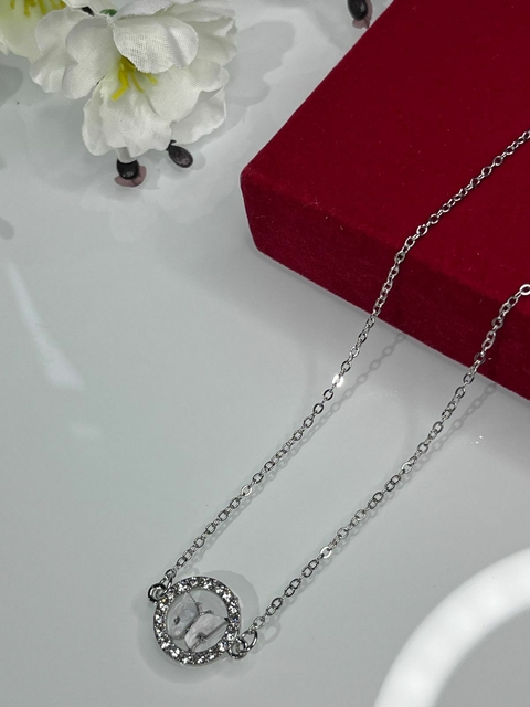 Choker Borboleta Cravejada Folheada a Prata 925 - comprar online