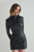 Vestido em Couro Legítimo com Mangas - comprar online