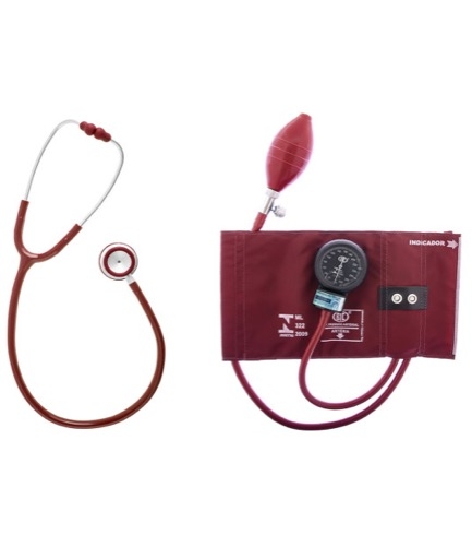 ESFIGMOMANÔMETRO E ESTETOSCÓPIO VINHO BIC