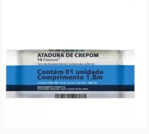 ATADURA DE CREPE 20CM NEVE PACOTE C/12 UN