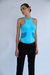Body nadador recortes malha tule