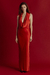 Vestido Longo Decote Dégagé Seda