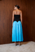 Vestido midi tomara que caia mix alfaiataria e cetim - comprar online