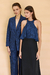 Vestido Longo Abajour Mix Jacquard e Cetim - loja online