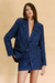 Mini Saia Minimalista Jacquard Arara Azul - comprar online