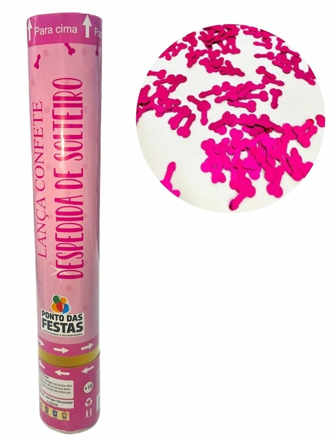 Lança Confete Despedida de Solteiro Erótico 30cm Rosa