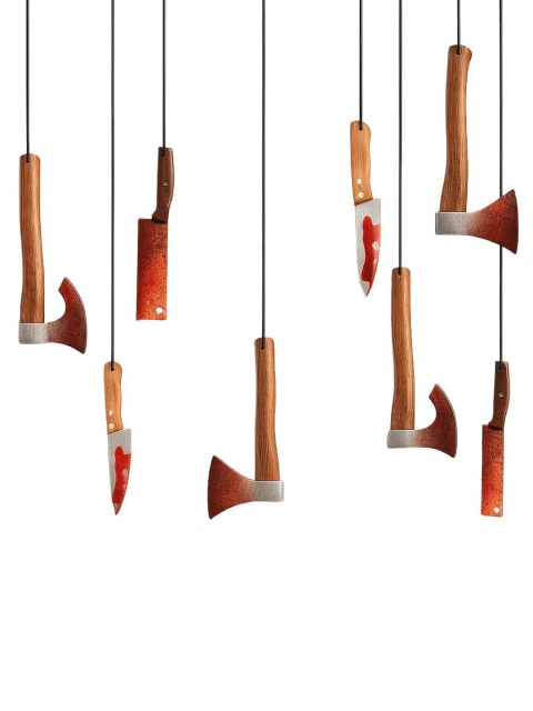 Festa Halloween Susto Pendurar Facas Medo Terror 8 unidade