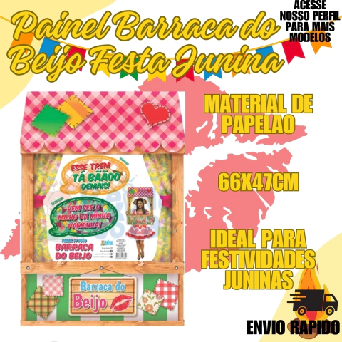 Painel Foto Barraca Do Beijo Festa Decoraçao Festa Junina