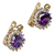 Aros Enjoyas Jewels Irene Plata 925 Oro 18k Amatista - Enjoyas Jewels