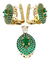 Conjunto Aros + Dije Pepita Plata 925 Oro 18k Esmeralda - comprar en línea