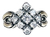 Anillo Enjoyas Rombo Plata 925 Oro 18k Cuarzo Blanco