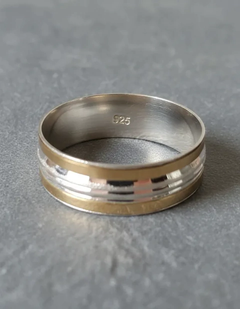 Anillo Enjoyas Jewels Cinta Plata 925 Oro 10k