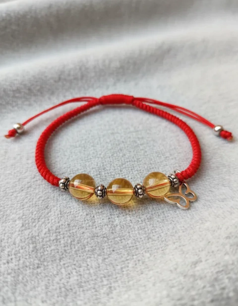 Pulsera Enjoyas Jewels Tibetana Plata 925 Hilo Citrino