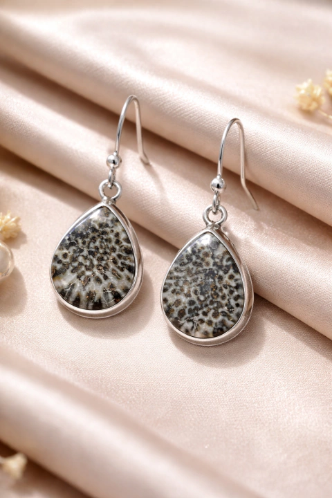 Aros Enjoyas Jewels Gota Plata 925 Jaspe Cobra