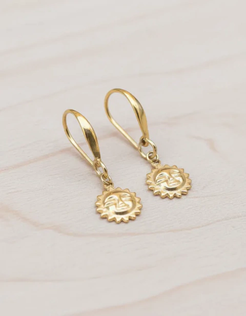 Aros Michely Sol Plata Oro 18k