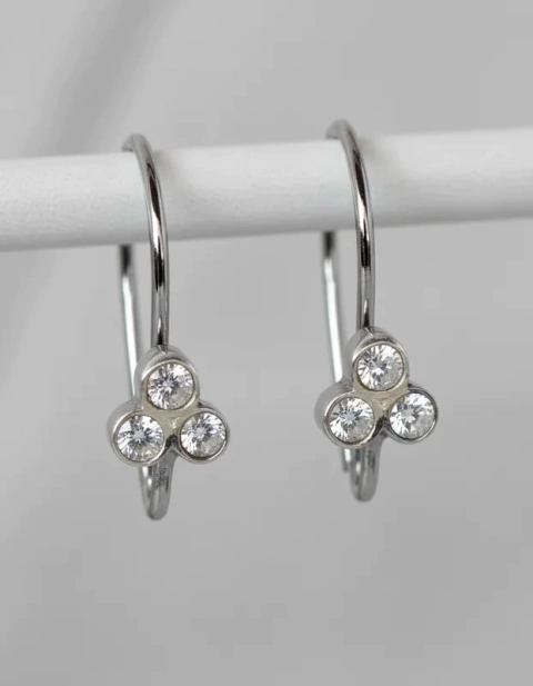 Aros Enjoyas Jewels Gancho Plata 925 Circón