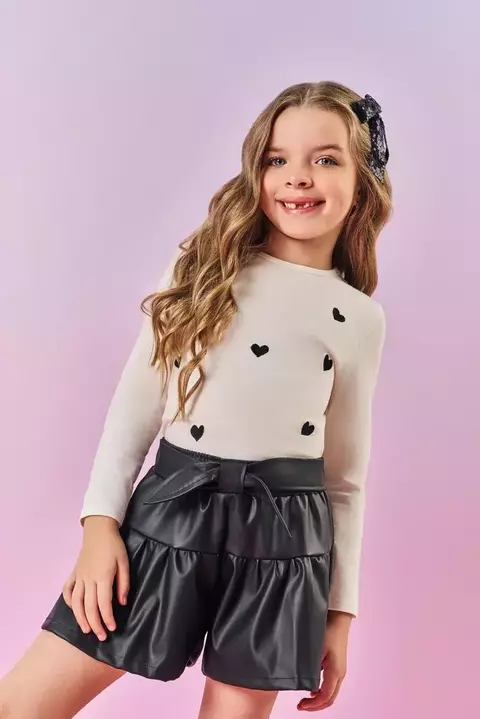 BLUSA INFANTIL MENINA BORDADO CORAÇÕES CINTI - comprar online