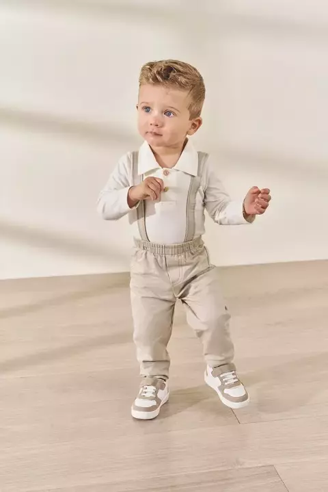 CONJUNTO SOCIAL BEBÊ MENINO JARDINEIRA CAMURÇA DIVERTTO