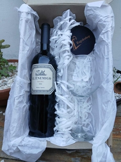 BOX EL ENEMIGO MALBEC CON COPA en internet