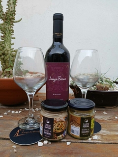 BOX LUIGI BOSCA MALBEC CON COPAS Y HUMMUS - tienda online