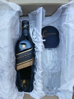 BOX JOHNNIE WALKER DOUBLE BLAK 12 AÑOS 750CC CON VASOS