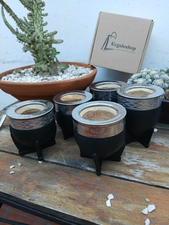 MATE IMPERIAL NEGRO CALABAZA CON VIROLA ACERO - REGALOSHOP