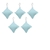 Almochaveiro 7 x 7 cm - azul claro e branco com argolinha para sublimação - pct com 5 unidades
