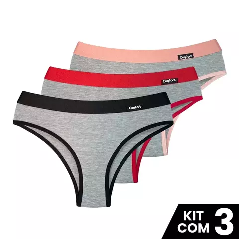 Conjunto de 3 Calcinhas Conforto Viscolycra - Seu Novo Conforto Diário!