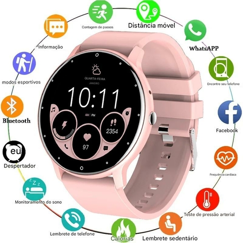 Smartwatch SUNKTA BW0499 com Tela 1.39", Chamadas Bluetooth, Monitor de Saúde, IP67 e Função de Jogos - comprar online